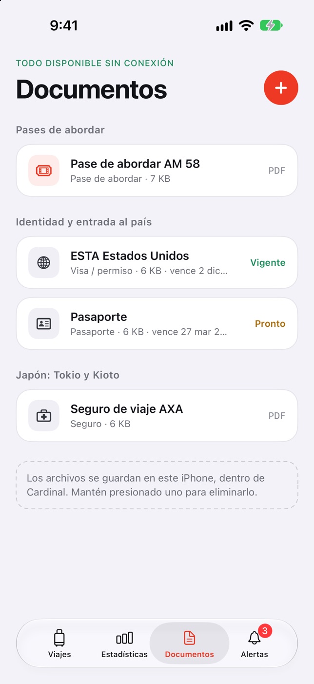 Documentos: pase de abordar, visa, pasaporte y seguro de viaje
