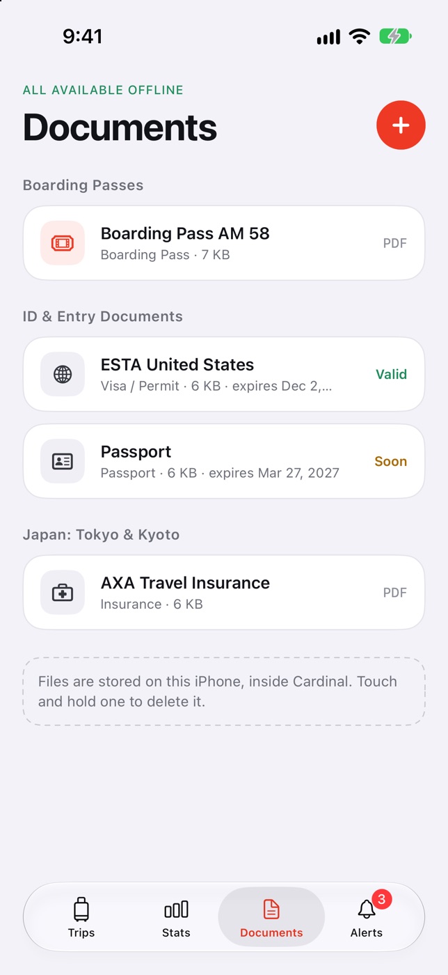 Documents: boarding pass, visa, passport, and travel insurance