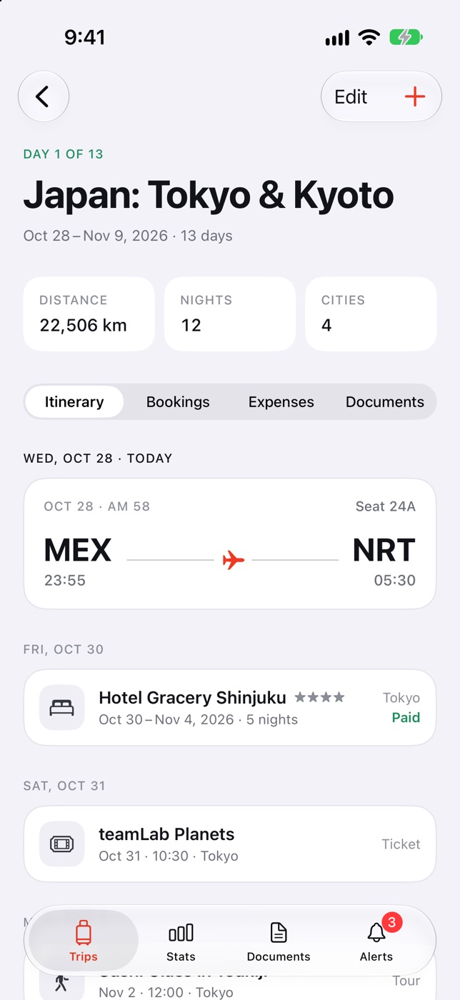 Japan trip itinerary: flight, hotel in Shinjuku, and teamLab Planets